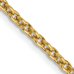 14K 30 inch 2.2mm Forzantine Cable with Lobster Clasp Chain