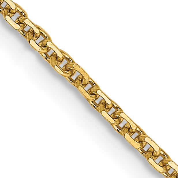 14K 30 inch 1.45mm Solid Diamond-cut Cable with Lobster Clasp Chain