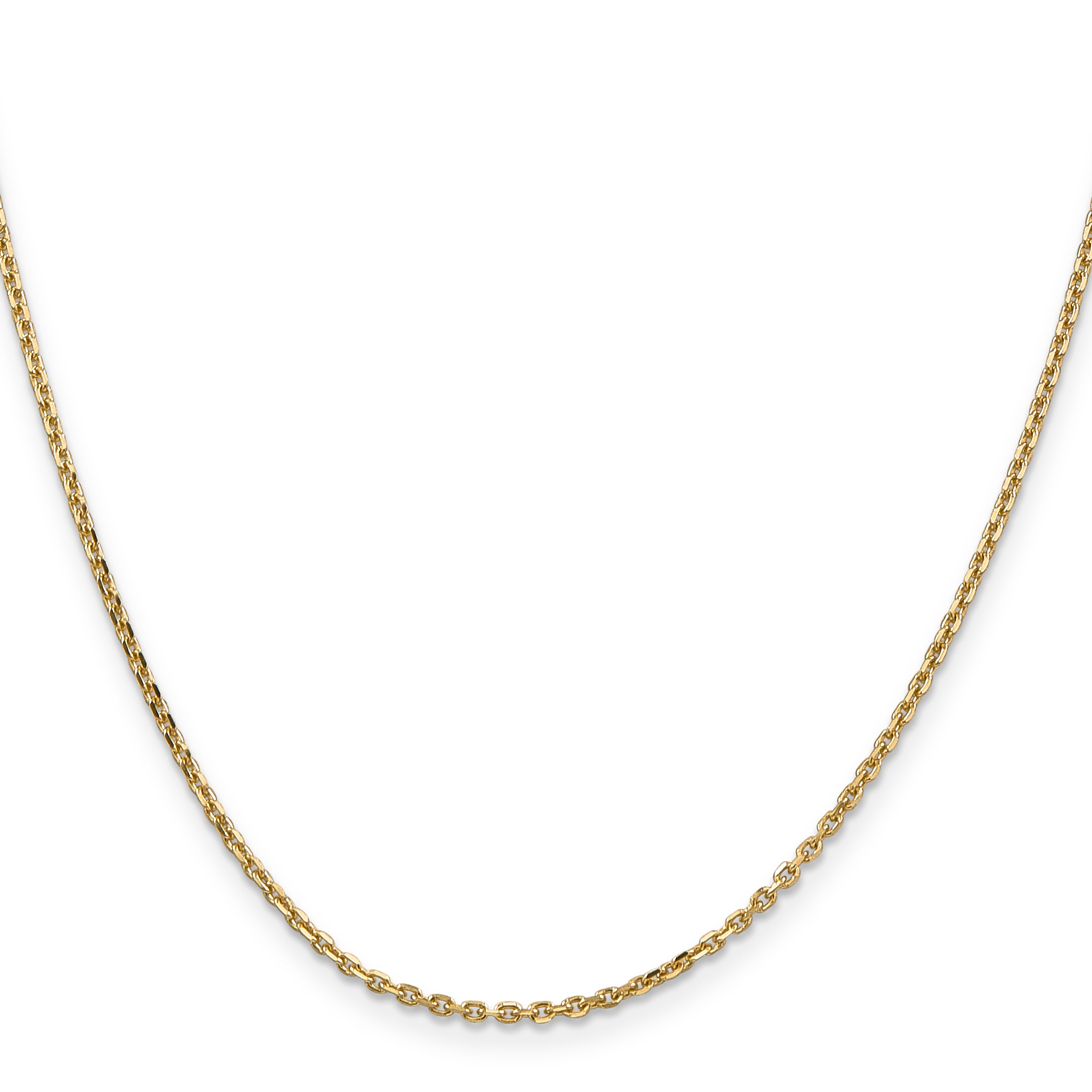 14K 16 inch 1.65mm Solid Diamond-cut Cable with Lobster Clasp Chain