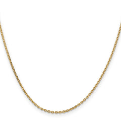 14K 16 inch 1.65mm Solid Diamond-cut Cable with Lobster Clasp Chain