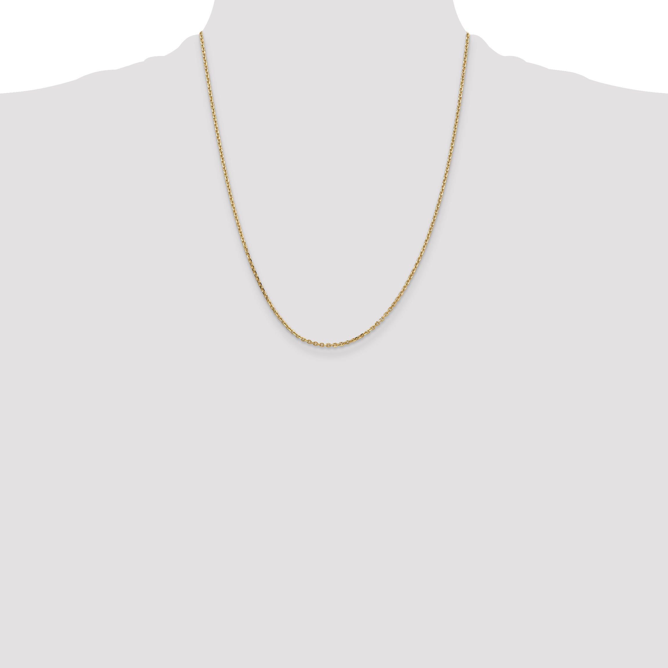 14K 16 inch 1.65mm Solid Diamond-cut Cable with Lobster Clasp Chain