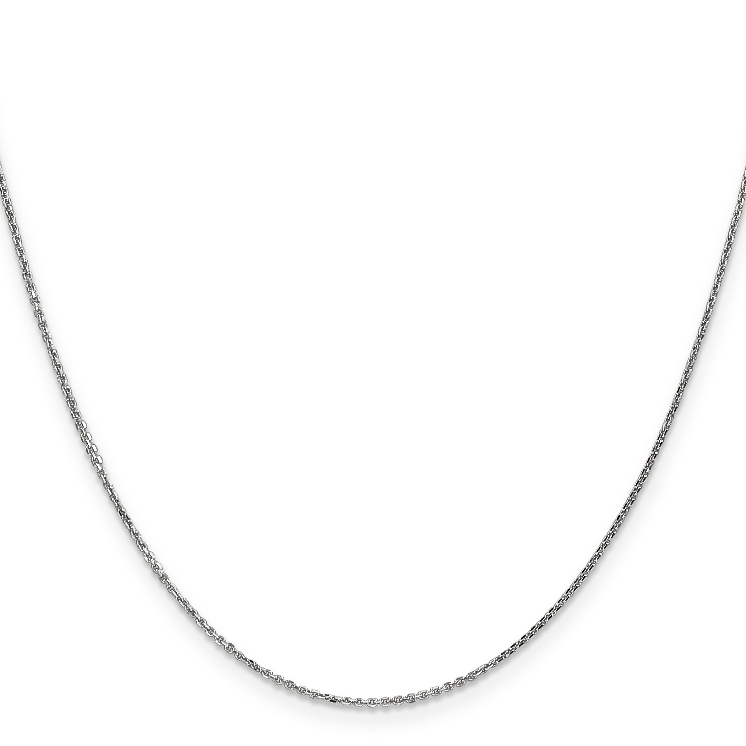 14K White Gold 14 inch .95mm Diamond-cut Cable with Lobster Clasp Chain