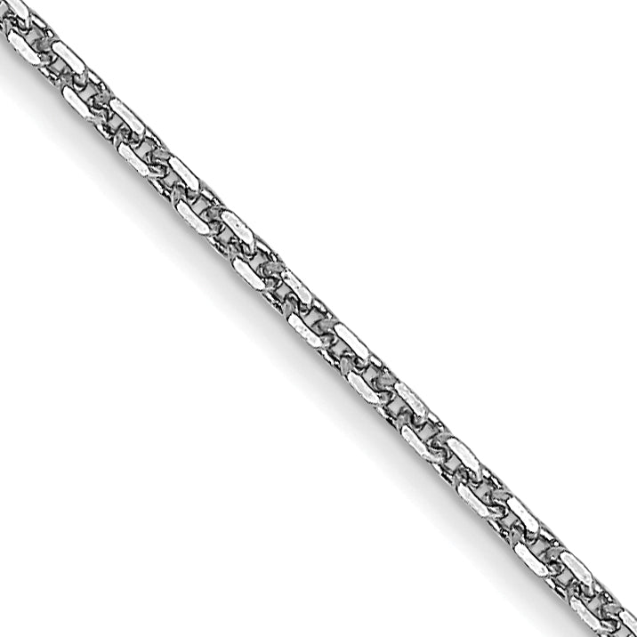 14K White Gold 30 inch .95mm Diamond-cut Cable with Lobster Clasp Chain