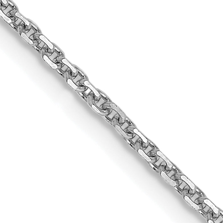 14K White Gold 30 inch 1.45mm Diamond-cut Cable with Lobster Clasp Chain