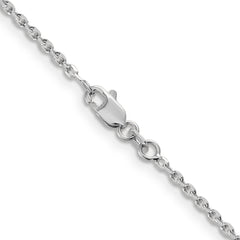 14K White Gold 16 inch 1.65mm Diamond-cut Cable with Lobster Clasp Chain