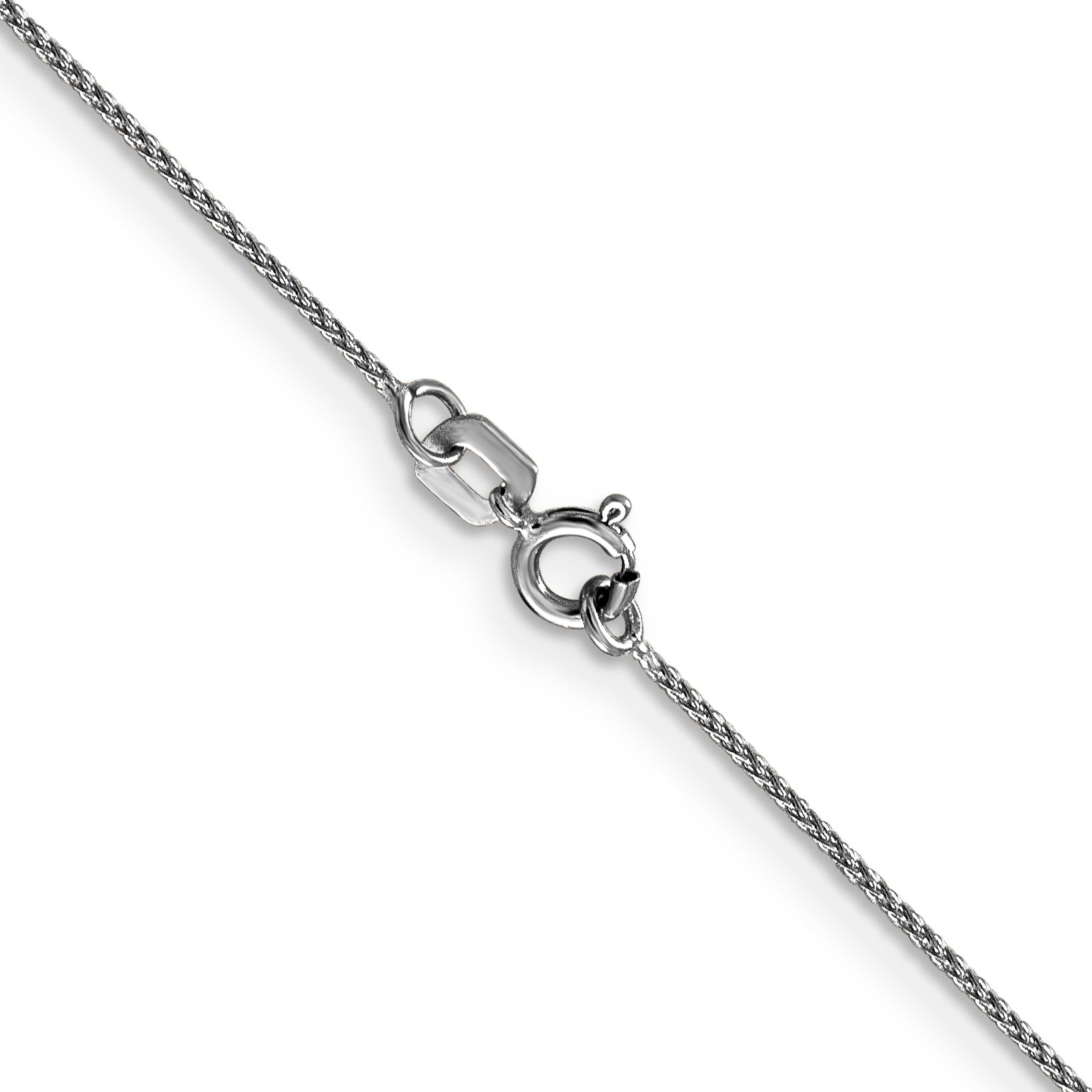 14K White Gold 16 inch .85mm Diamond-cut Spiga with Spring Ring Clasp Chain