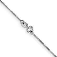 14K White Gold 16 inch .85mm Diamond-cut Spiga with Spring Ring Clasp Chain