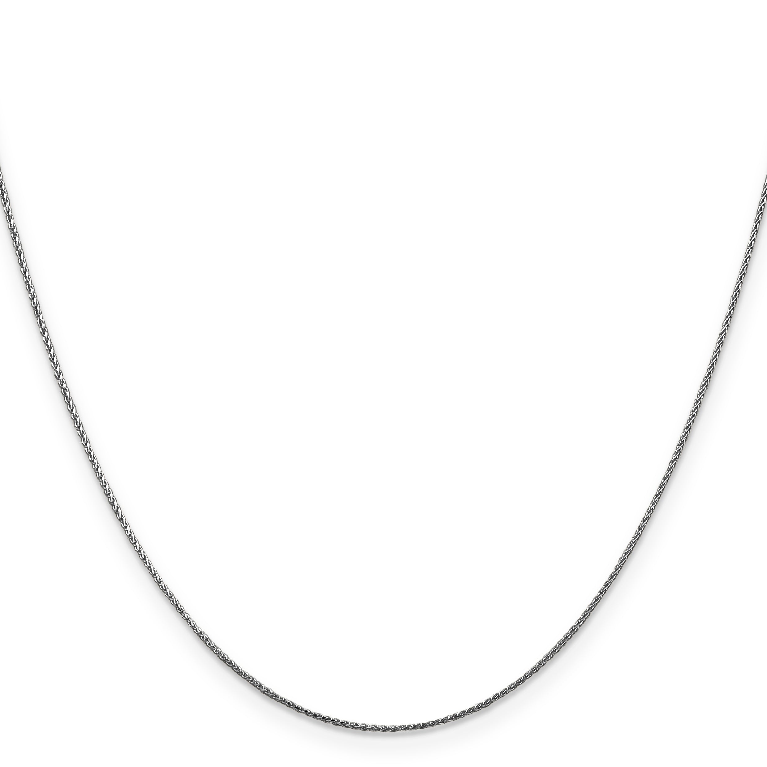 14K White Gold 16 inch .85mm Diamond-cut Spiga with Lobster Clasp Chain