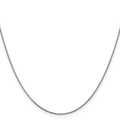 14K White Gold 16 inch .85mm Diamond-cut Spiga with Lobster Clasp Chain