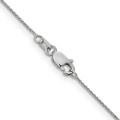 14K White Gold 16 inch .85mm Diamond-cut Spiga with Lobster Clasp Chain