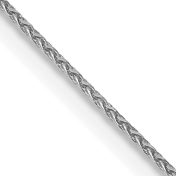 14K White Gold 30 inch .85mm Diamond-cut Spiga with Lobster Clasp Chain