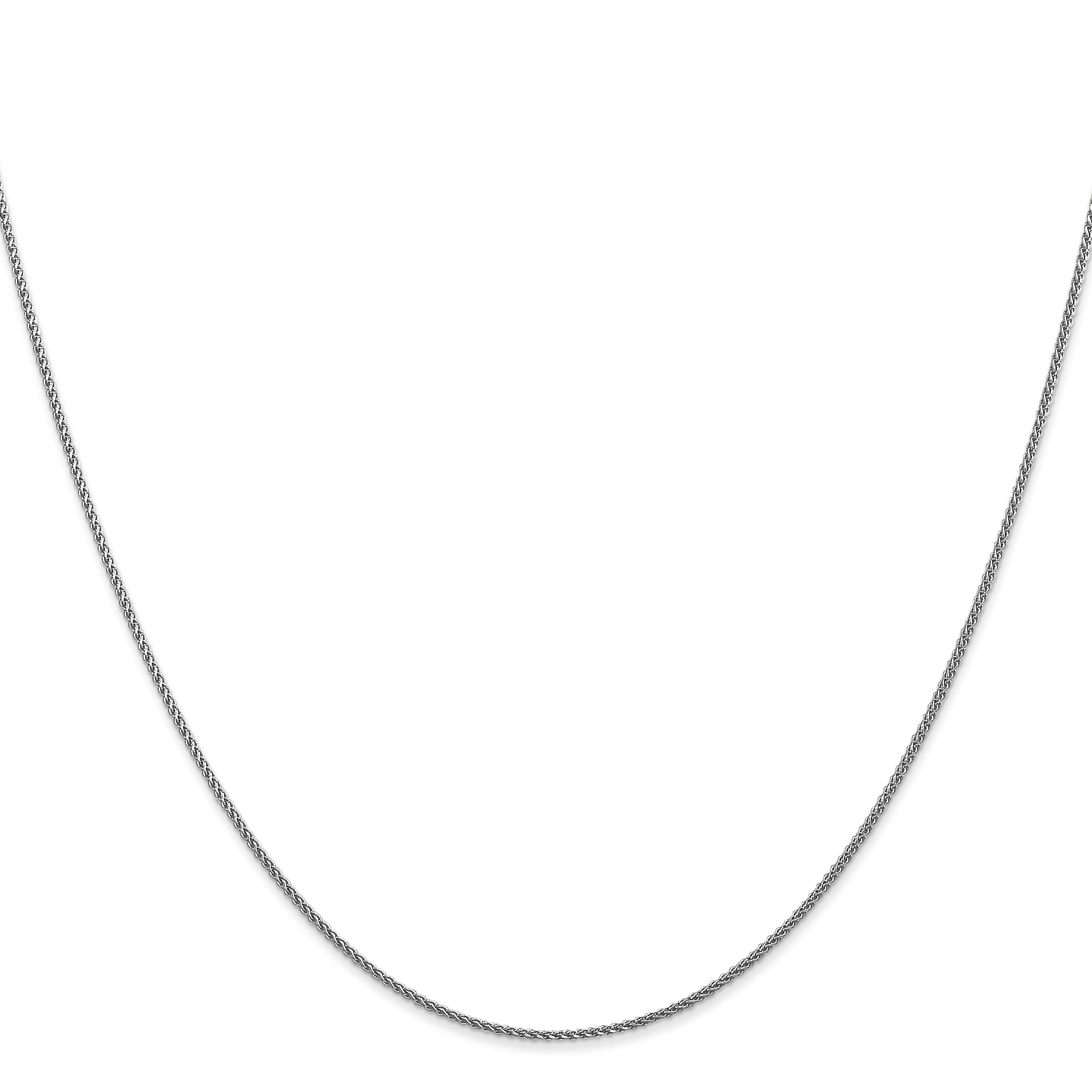 14K White Gold 14 inch 1.05mm Diamond-cut Spiga with Lobster Clasp Chain