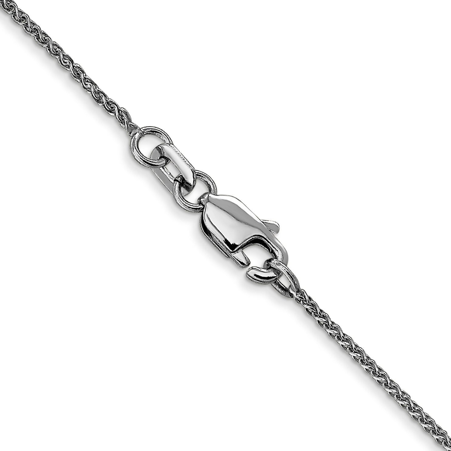 14K White Gold 14 inch 1.05mm Diamond-cut Spiga with Lobster Clasp Chain