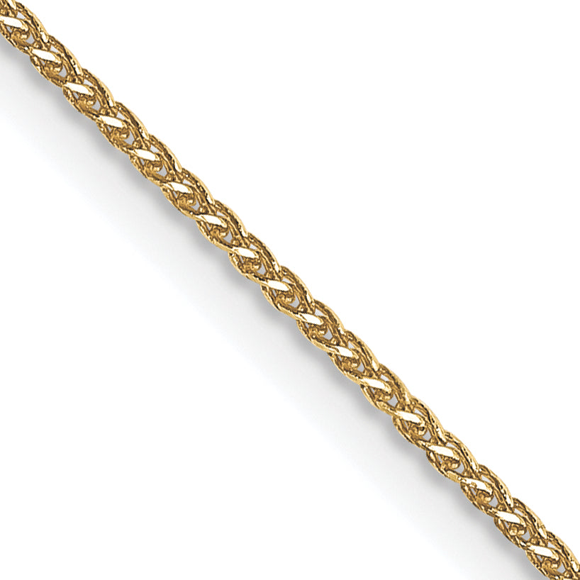 14K 30 inch .85mm Diamond-cut Spiga with Lobster Clasp Chain