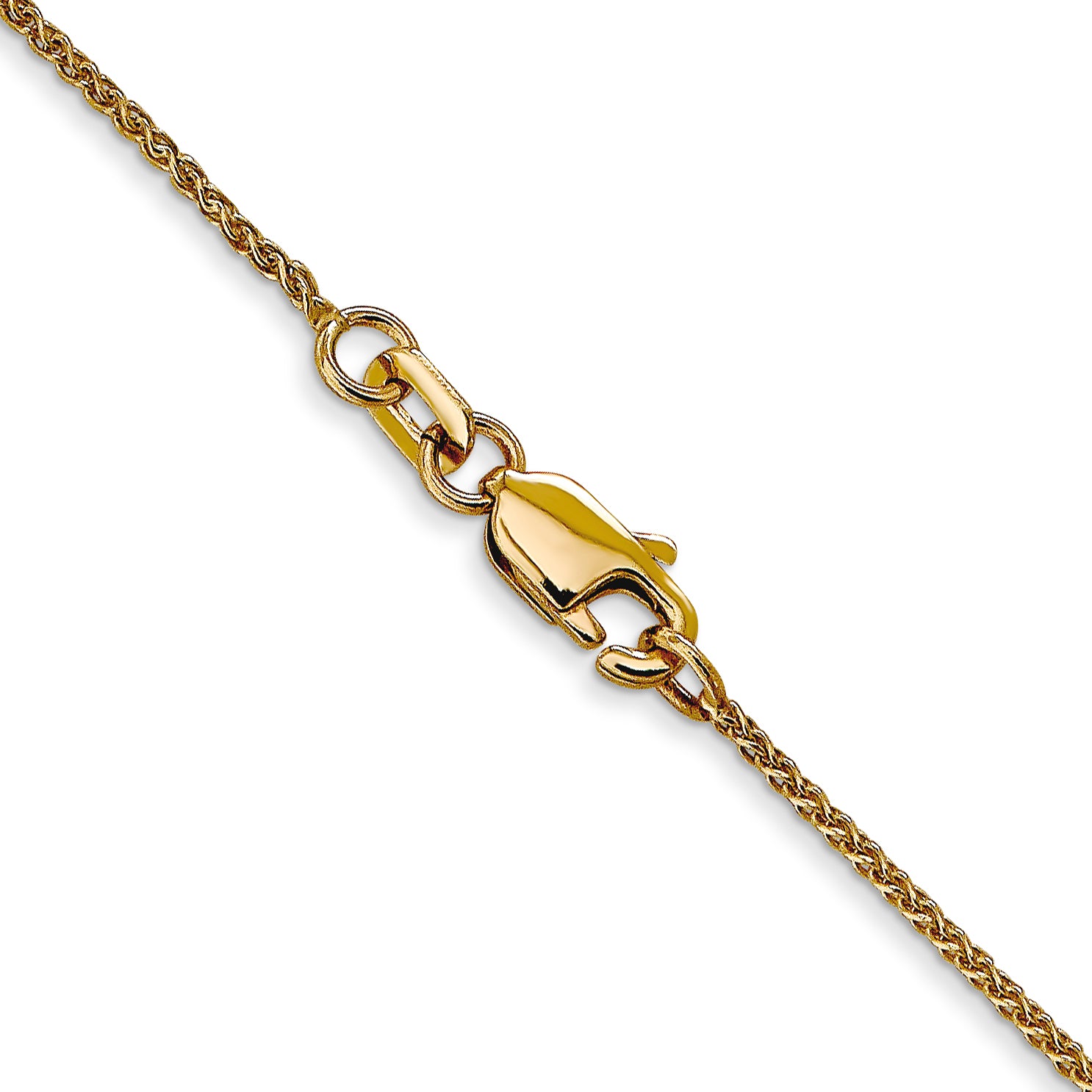 14K 14 inch 1.05mm Diamond-cut Spiga with Lobster Clasp Chain