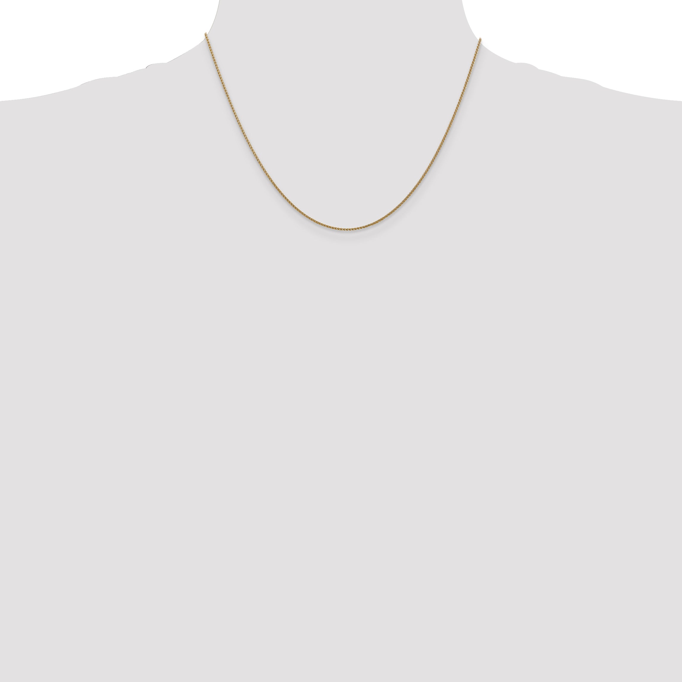 14K 14 inch 1.05mm Diamond-cut Spiga with Lobster Clasp Chain