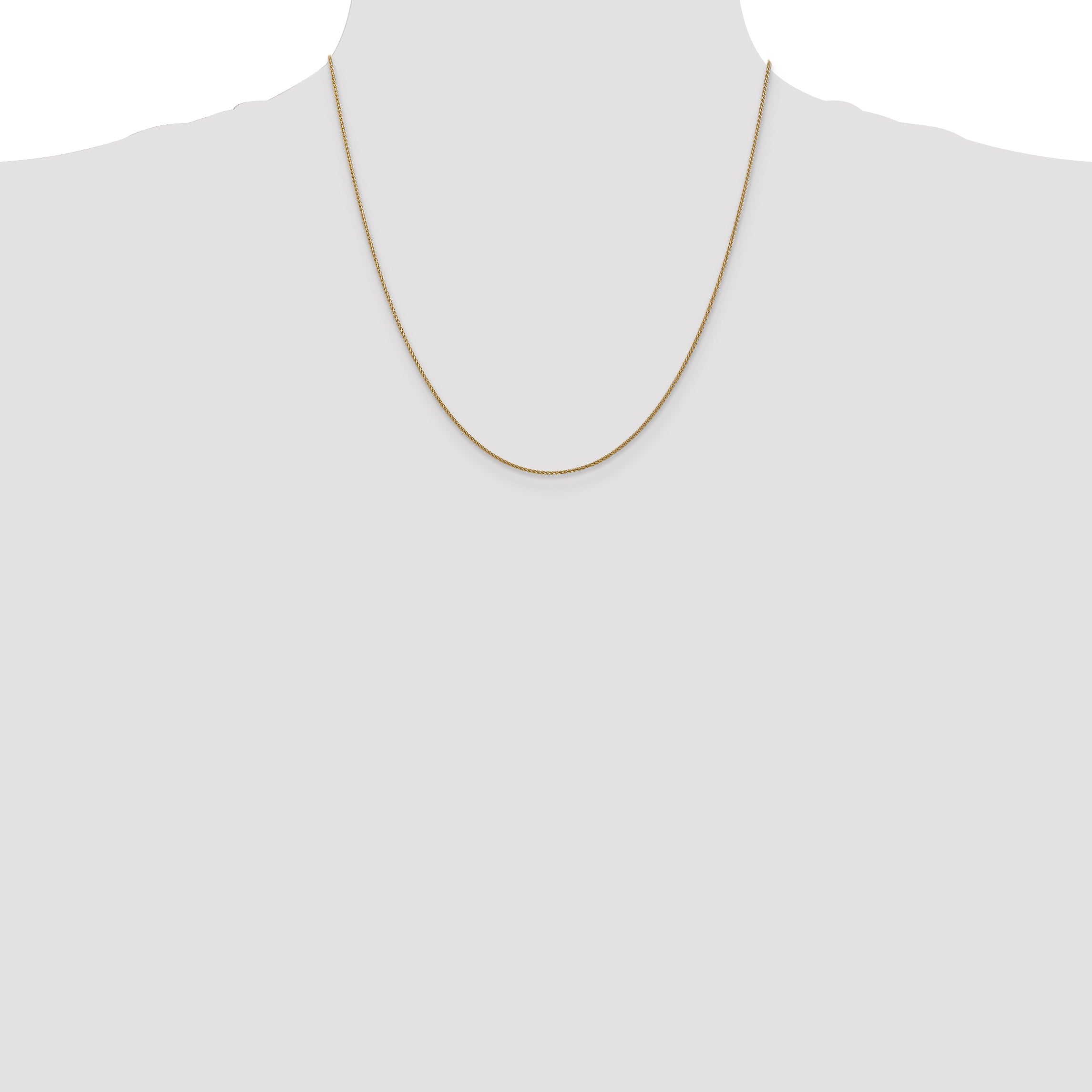 14K 14 inch 1.05mm Diamond-cut Spiga with Lobster Clasp Chain