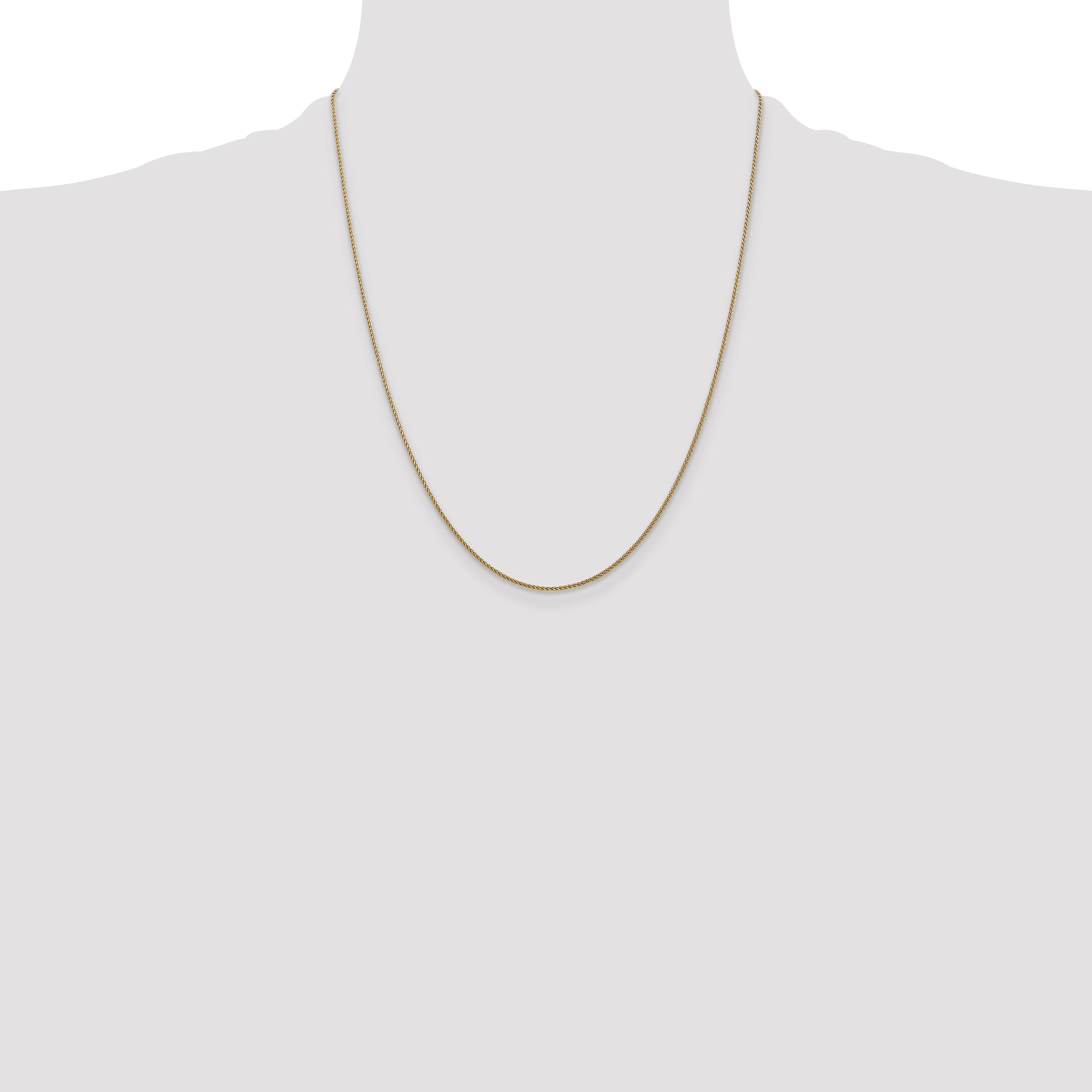 14K 14 inch 1.05mm Diamond-cut Spiga with Lobster Clasp Chain