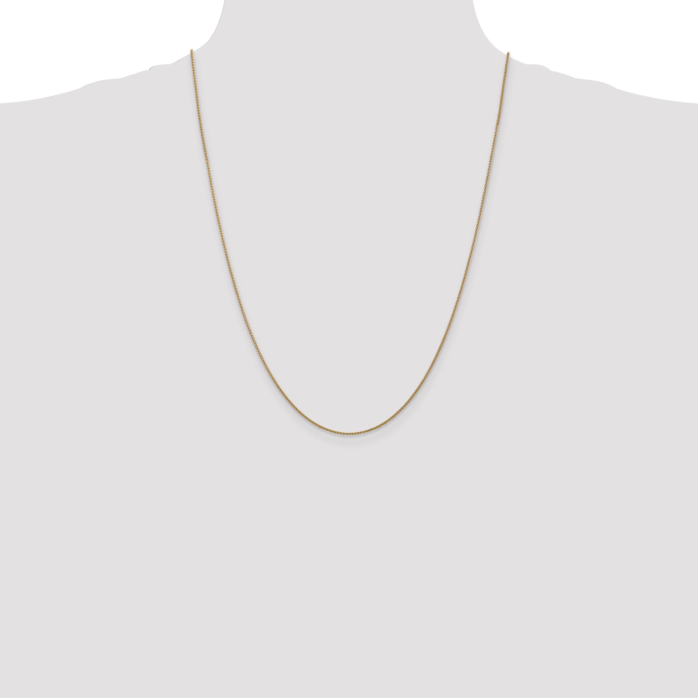 14K 14 inch 1.05mm Diamond-cut Spiga with Lobster Clasp Chain