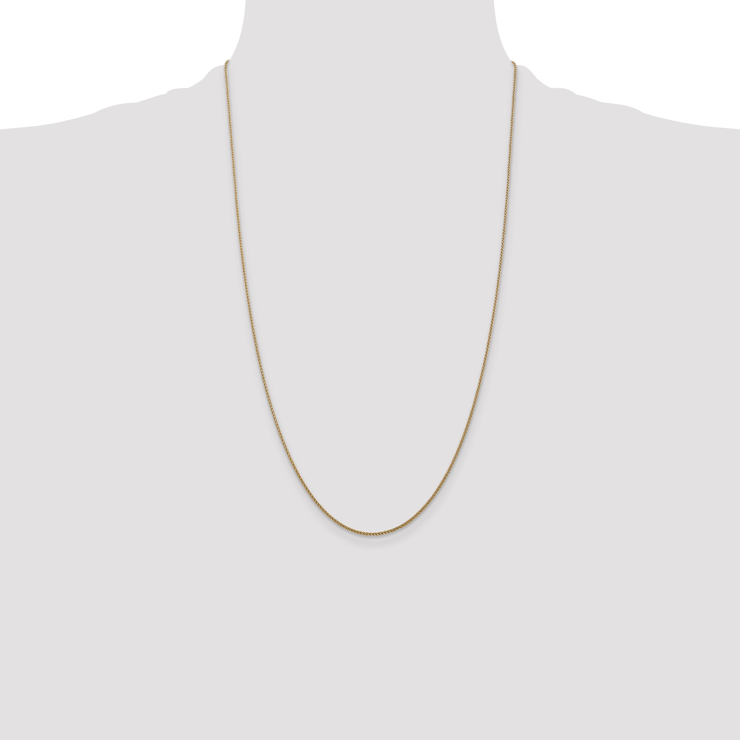 14K 14 inch 1.05mm Diamond-cut Spiga with Lobster Clasp Chain