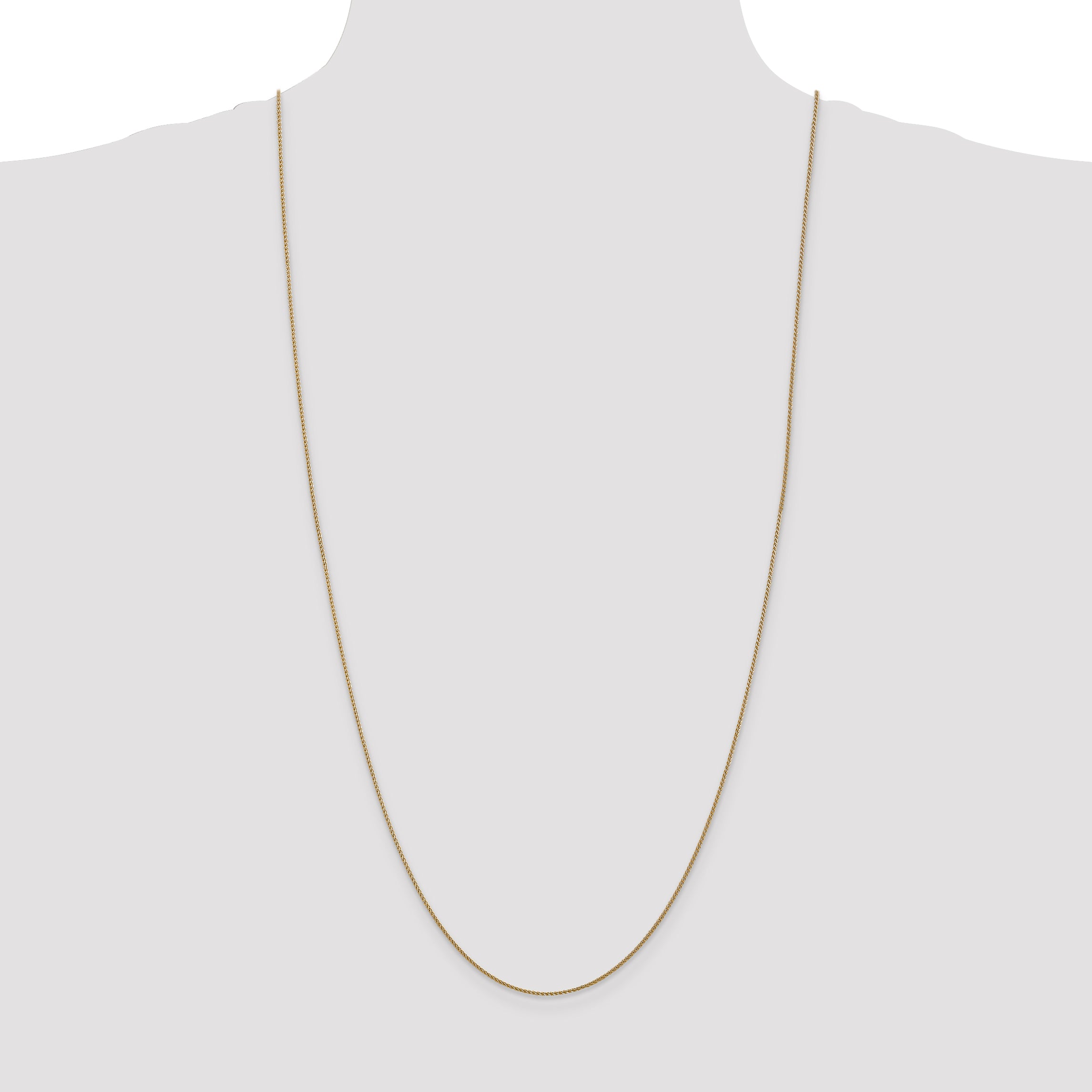 14K 14 inch 1.05mm Diamond-cut Spiga with Lobster Clasp Chain