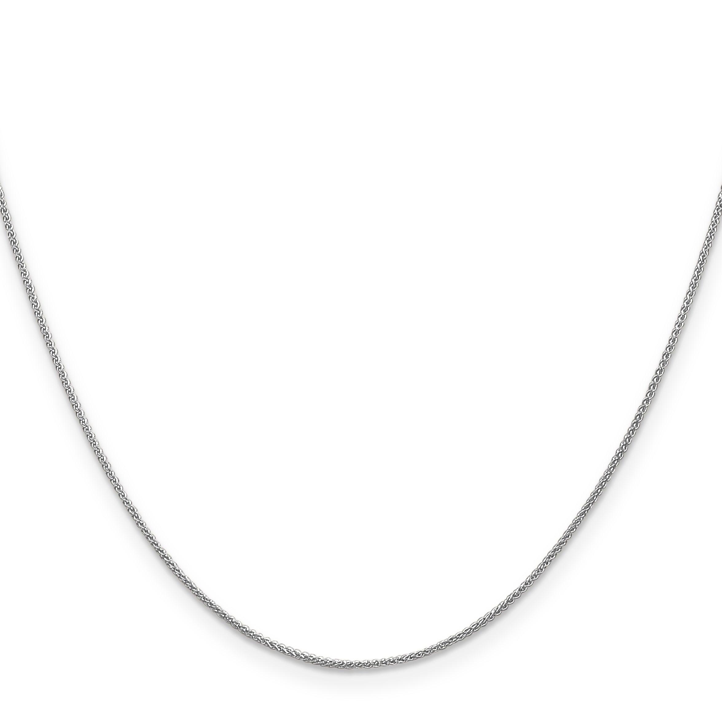 Sophia Jewelers 14K White Gold Spiga Chain Necklace with Polished Finish