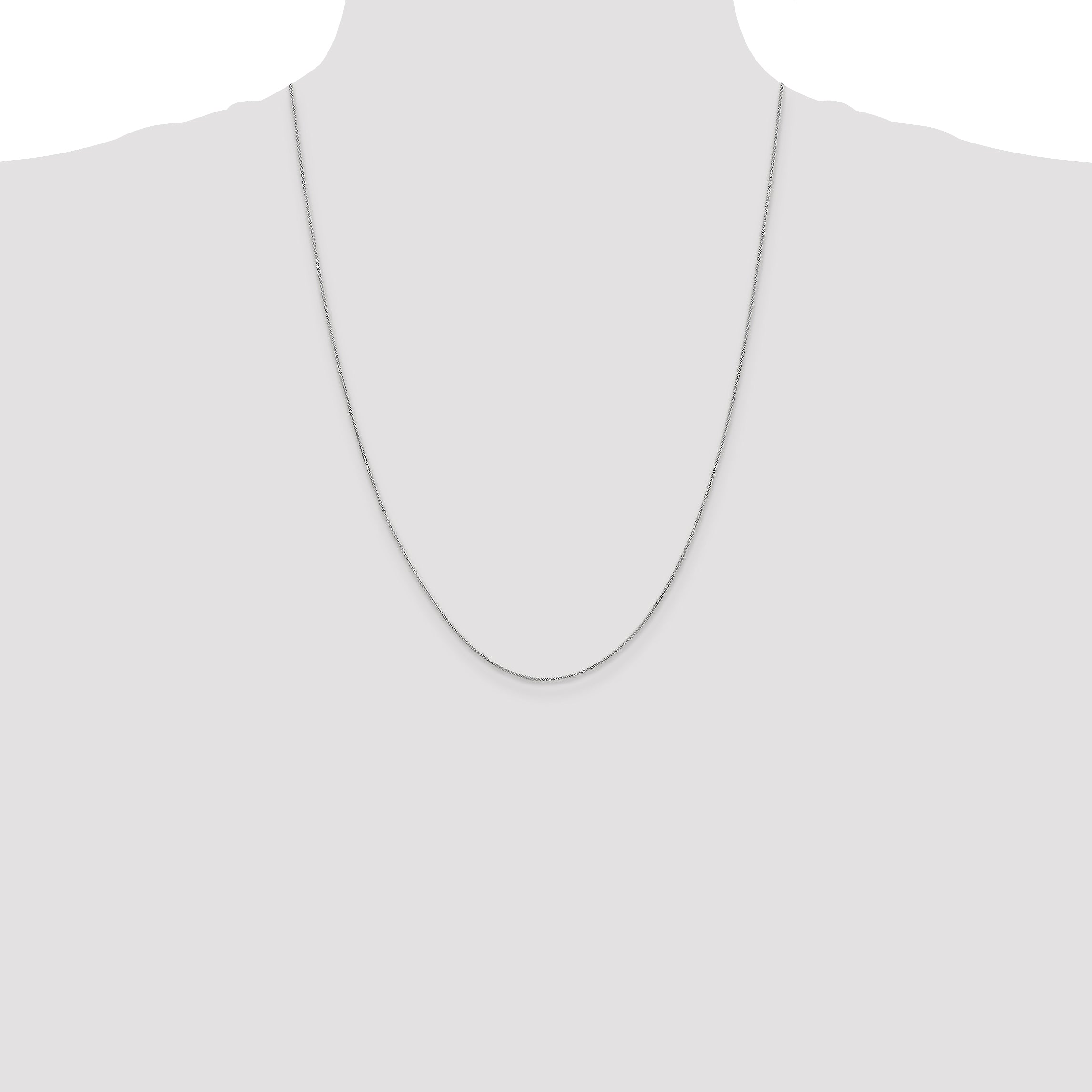 Sophia Jewelers 14K White Gold Spiga Chain Necklace with Polished Finish