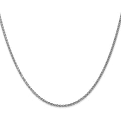 14K White Gold Polished Spiga Necklace with Rhodium Finish