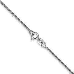 14K White Gold Polished Spiga Necklace with Rhodium Finish