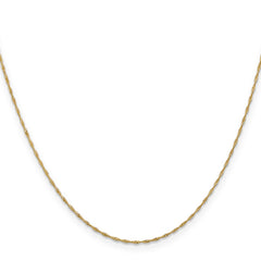 14K 14 inch 1mm Singapore with Spring Ring Clasp Chain