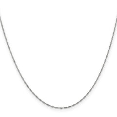 14K White Gold 14 inch 1mm Singapore with Spring Ring Clasp Chain