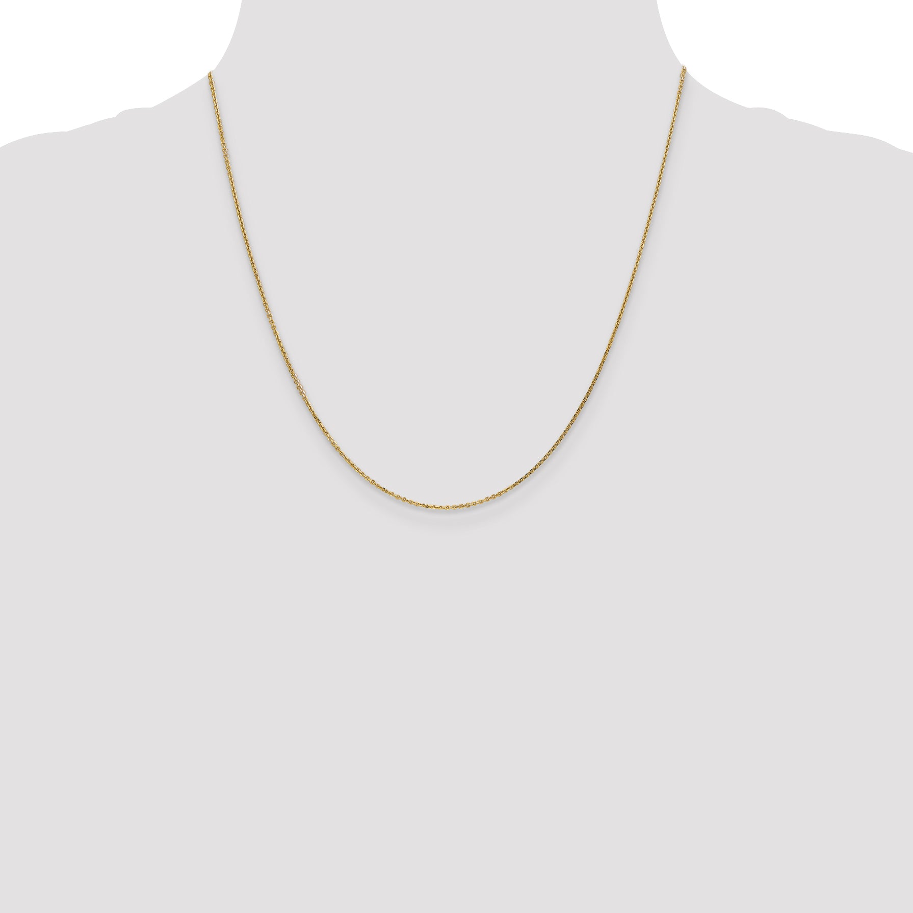 14K 14 inch .95mm Diamond-cut Cable with Lobster Clasp Chain