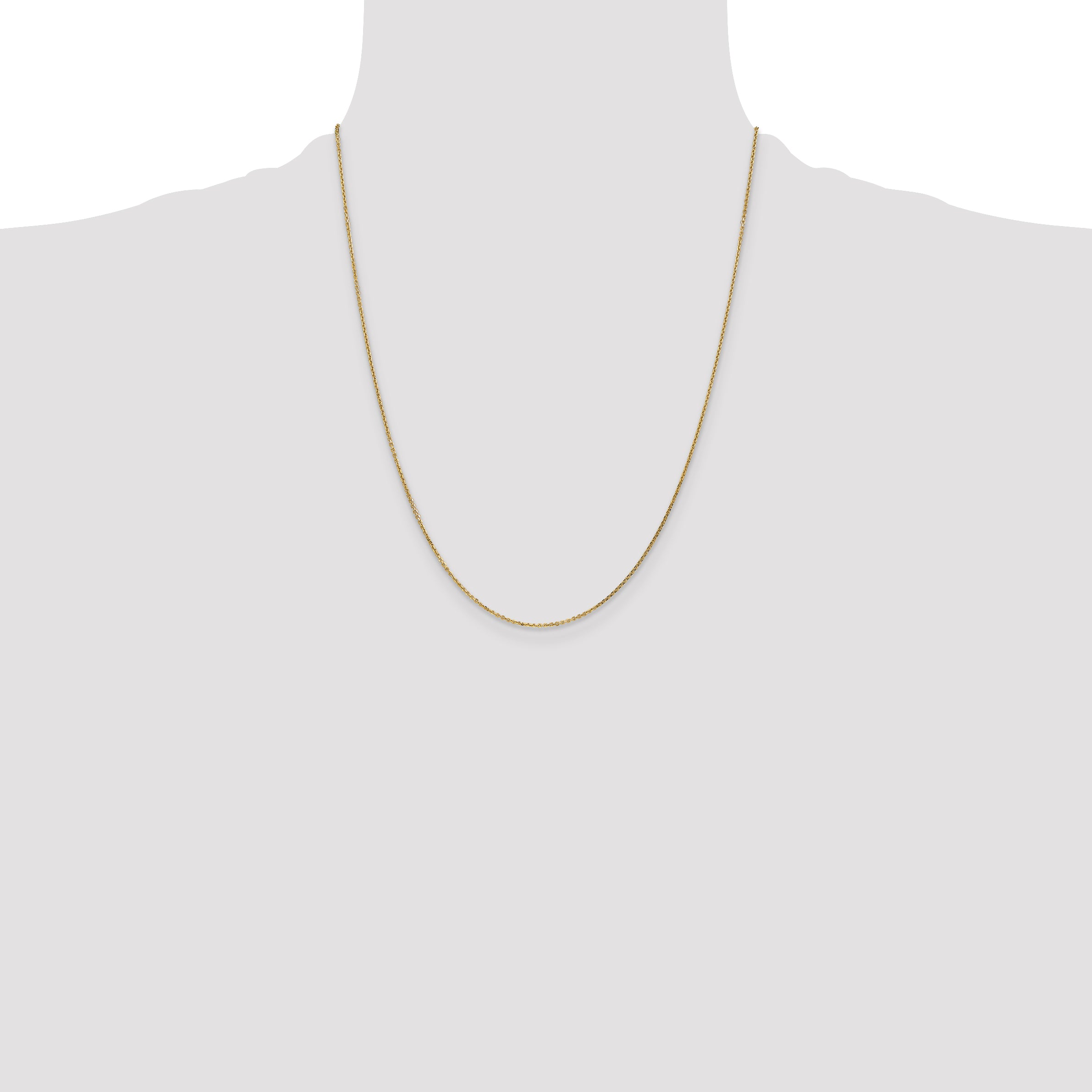 14K 14 inch .95mm Diamond-cut Cable with Lobster Clasp Chain