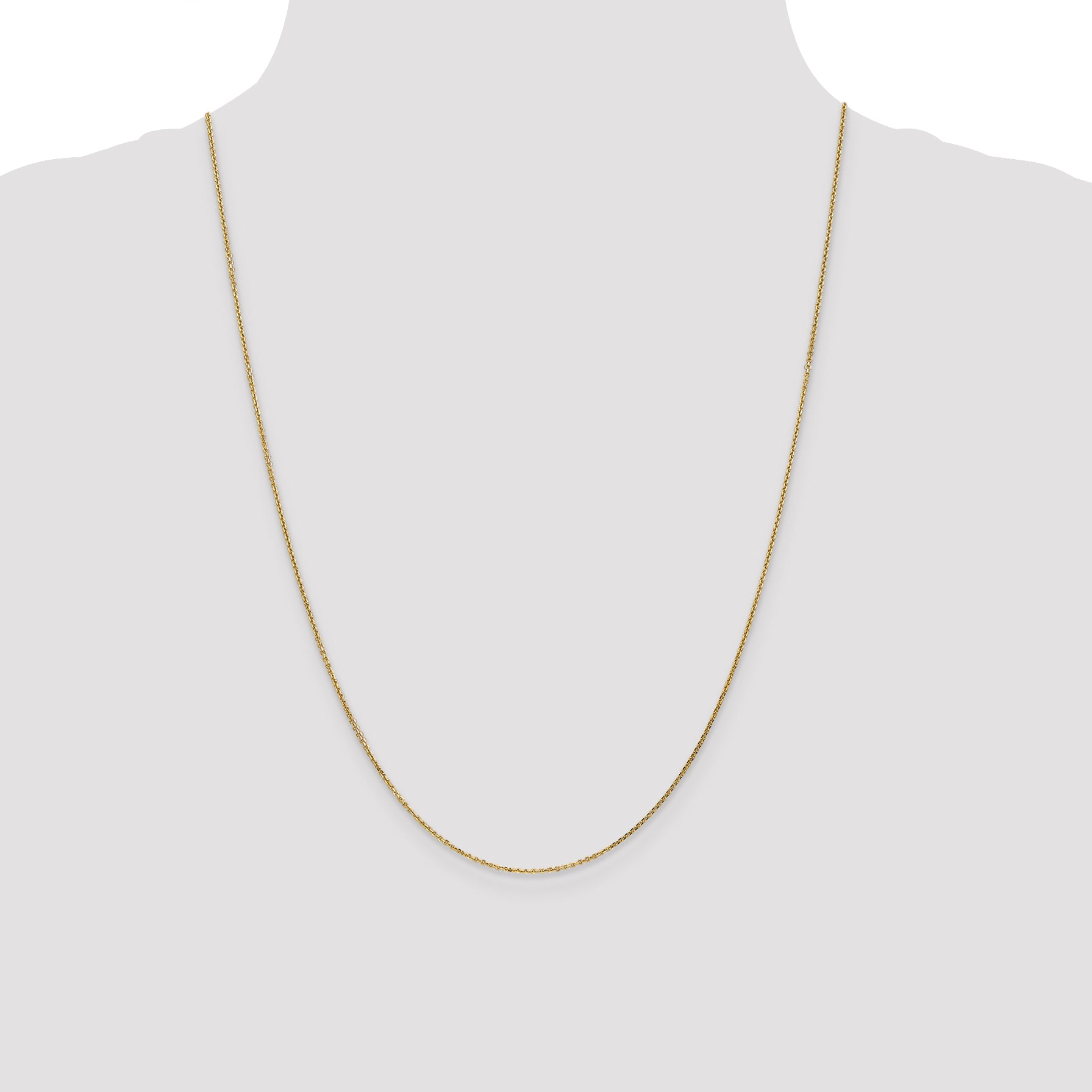 14K 14 inch .95mm Diamond-cut Cable with Lobster Clasp Chain