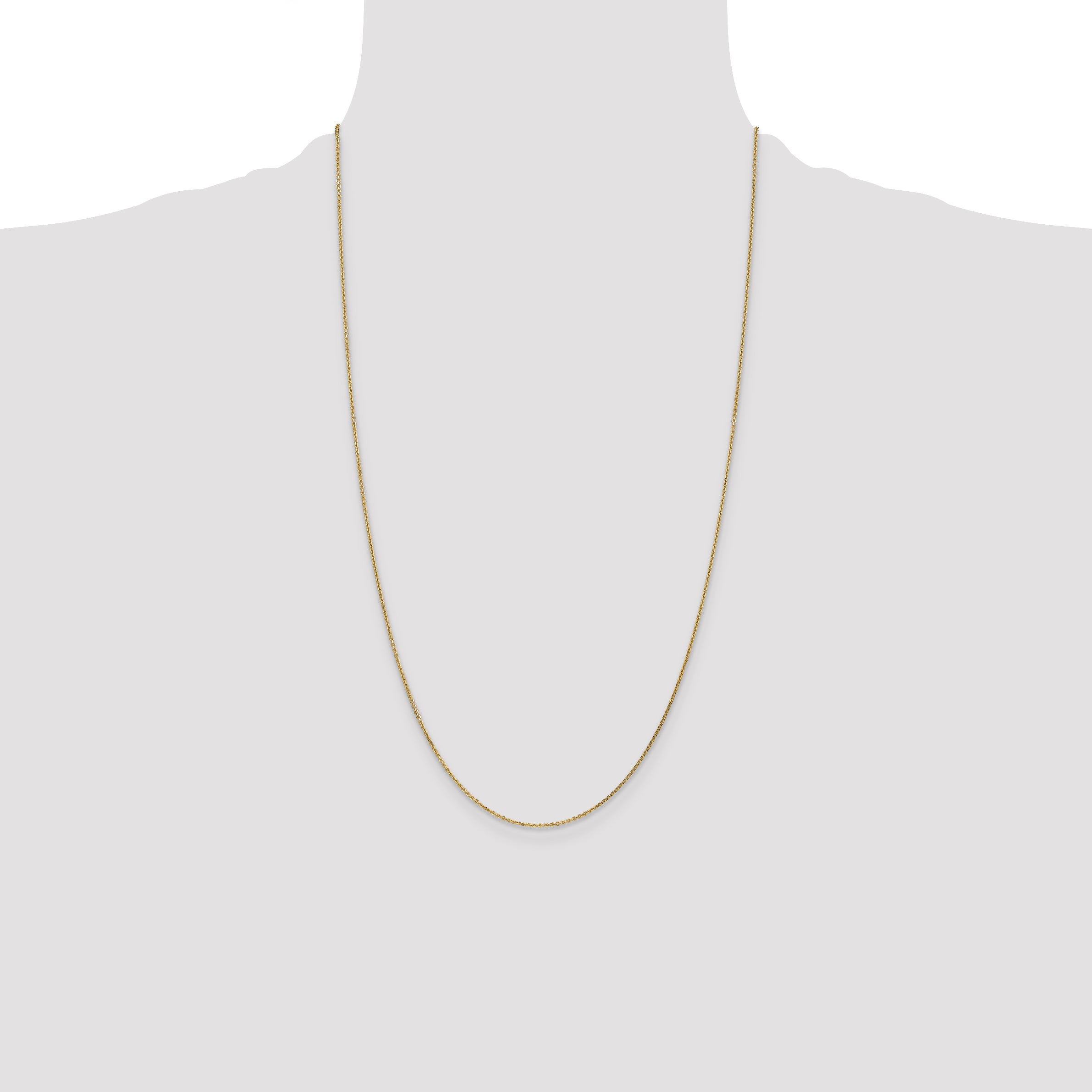 14K 14 inch .95mm Diamond-cut Cable with Lobster Clasp Chain