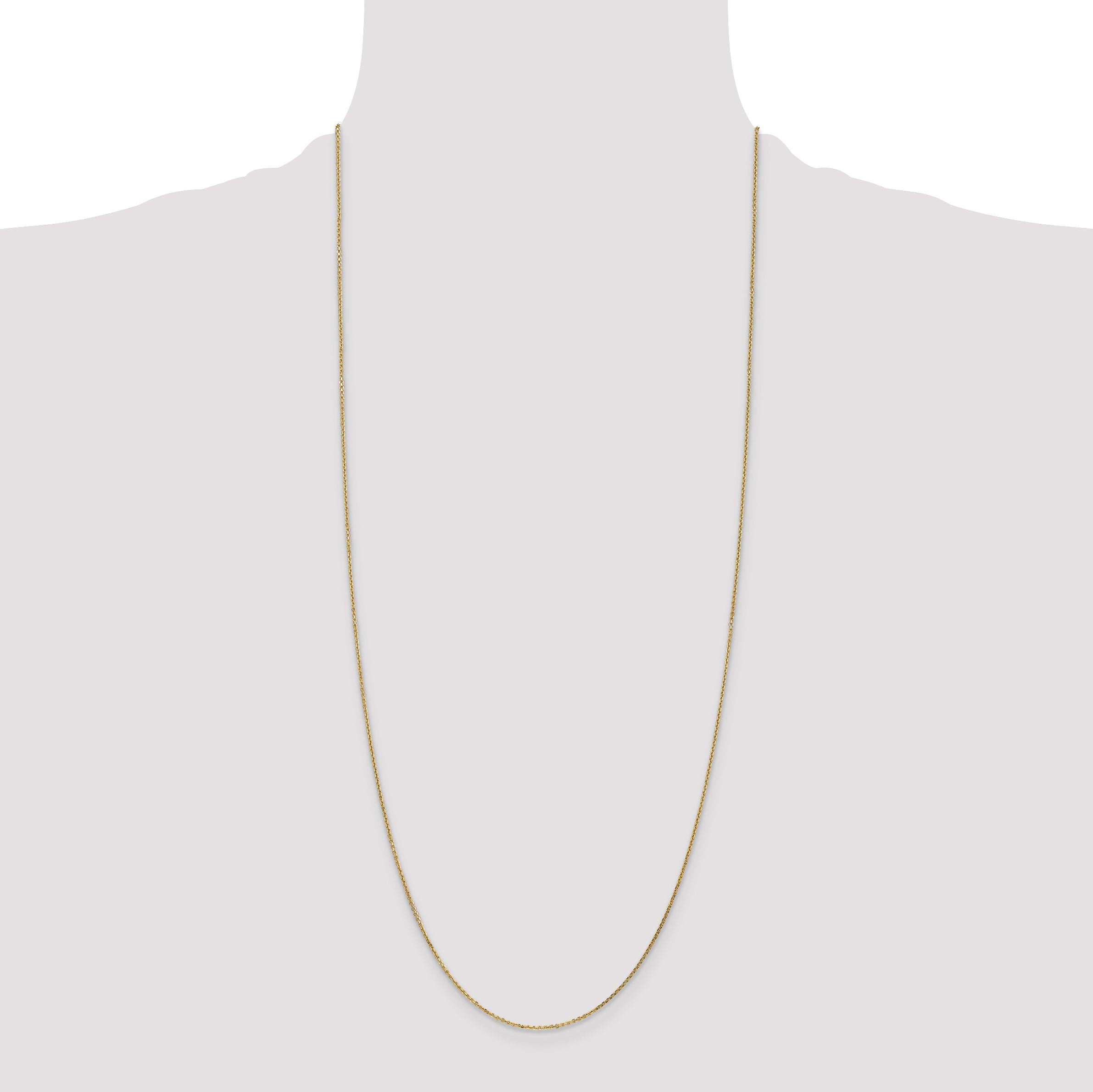 14K 14 inch .95mm Diamond-cut Cable with Lobster Clasp Chain