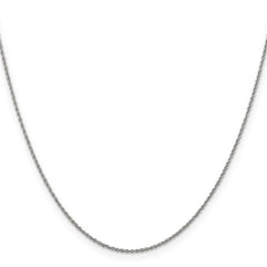 14K White Gold Polished Rope Necklace with Spring Ring Clasp Elegant 16 Chain