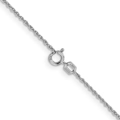 14K White Gold 16 inch 1.1mm Baby Rope with Spring Ring Clasp Chain