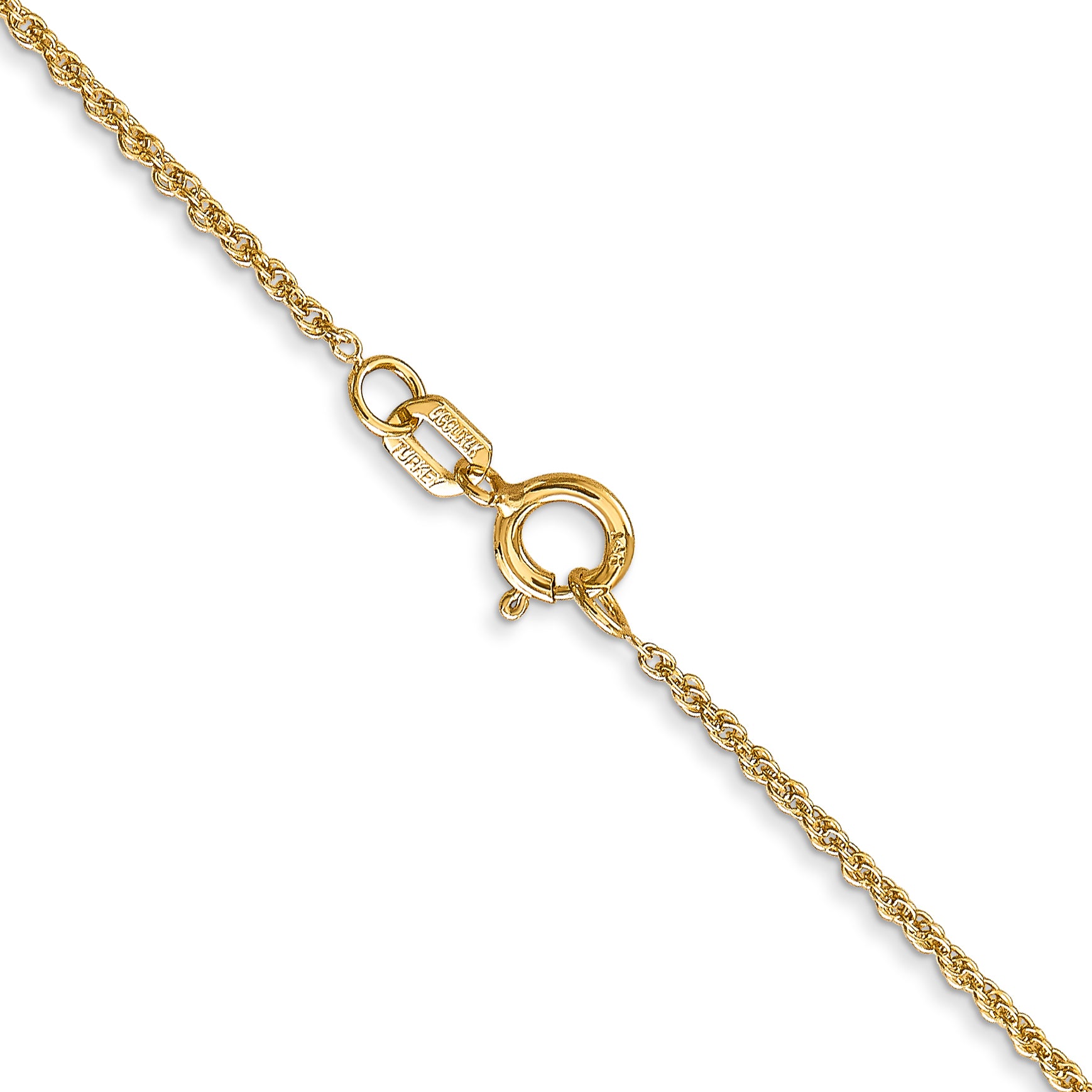 14K 14 inch 1.1mm Baby Rope with Spring Ring Clasp Chain