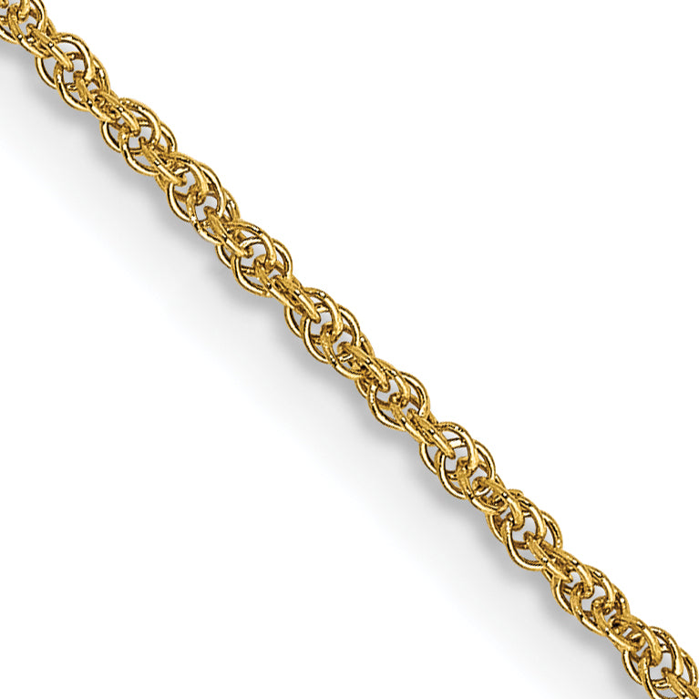 14K 14 inch 1.1mm Baby Rope with Spring Ring Clasp Chain