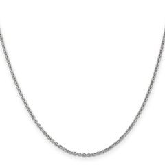 14K White Gold 16 inch 1.8mm Forzantine Cable with Lobster Clasp Chain