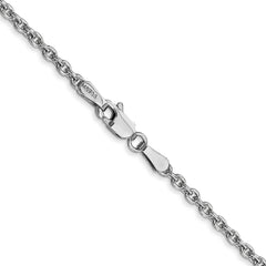 14K White Gold 16 inch 2.2mm Forzantine Cable with Lobster Clasp Chain