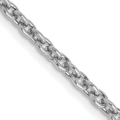 14K White Gold 24 inch 2.2mm Forzantine Cable with Lobster Clasp Chain