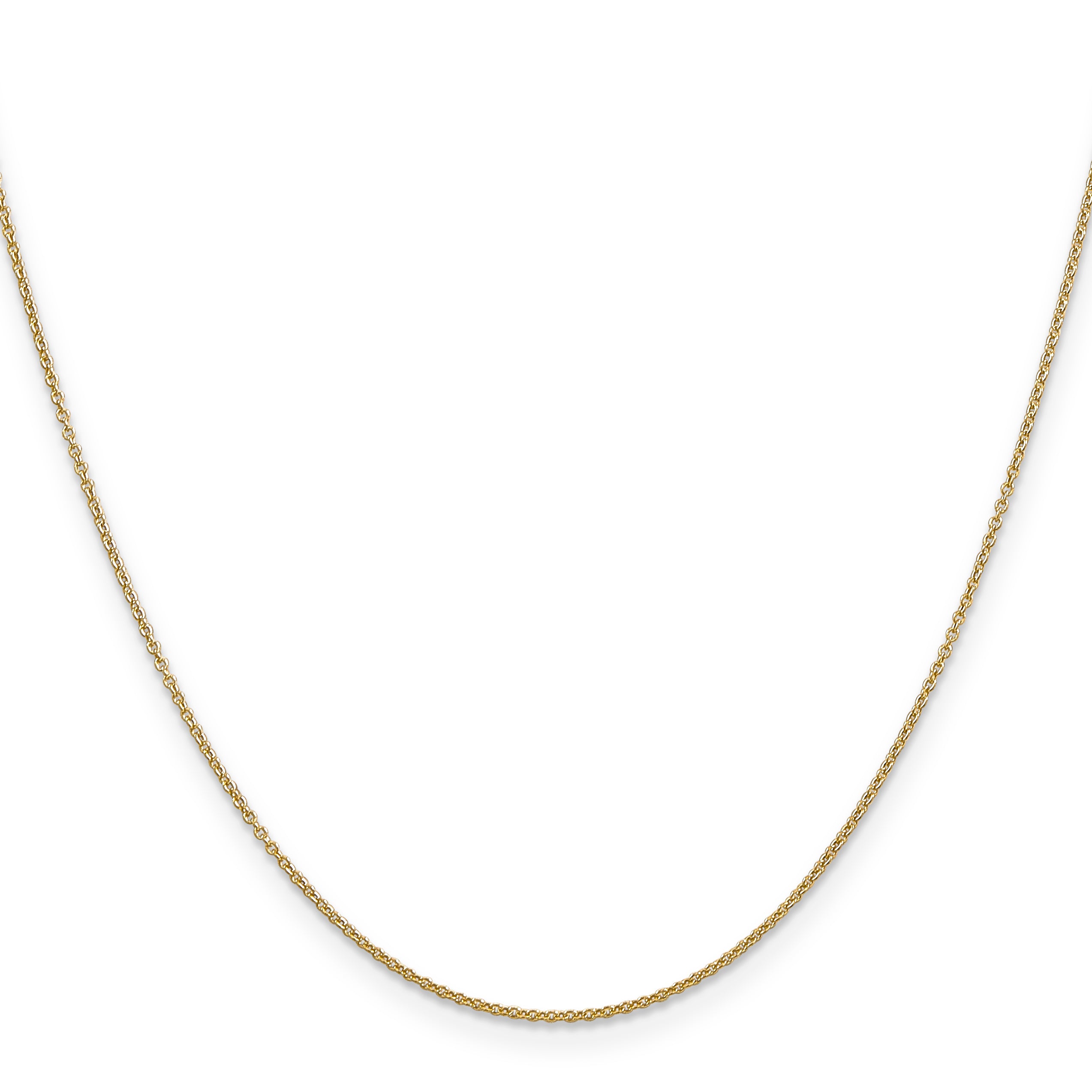 14K Gold Polished Cable Necklace with Spring Ring Clasp