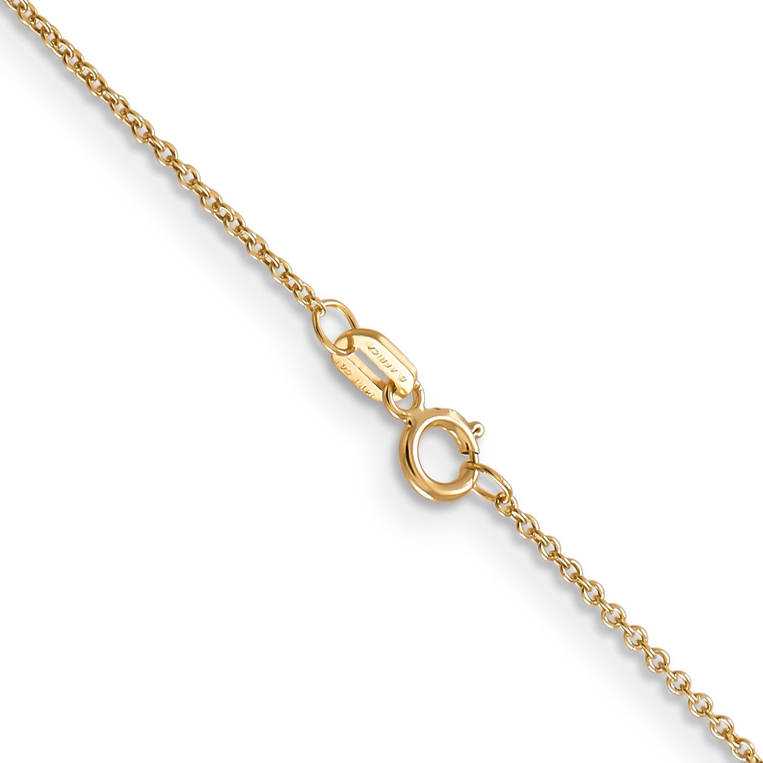 14K Gold Polished Cable Necklace with Spring Ring Clasp