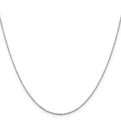 14K White Gold 14 inch .8mm Diamond-cut Cable with Lobster Clasp Chain