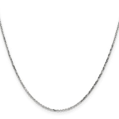 14K White Gold 14 inch 1.4mm Diamond-cut Round Open Link Cable with Lobster Clasp Chain