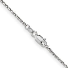 14K White Gold 14 inch 1.4mm Diamond-cut Round Open Link Cable with Lobster Clasp Chain