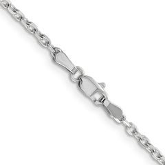 Sophia Jewelers 14K White Gold Diamond-Cut Cable Necklace with Lobster Clasp