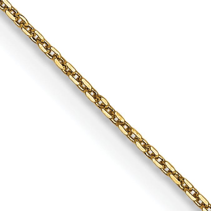 14K 24 inch .65mm Diamond-cut Round Open Link Cable with Lobster Clasp Chain